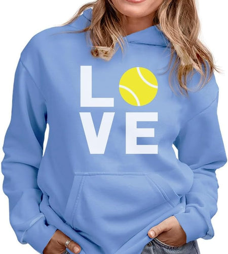 Love Tennis Sweatshirt Gift for Tennis Fan Tennis Player Cool Women Hoodie