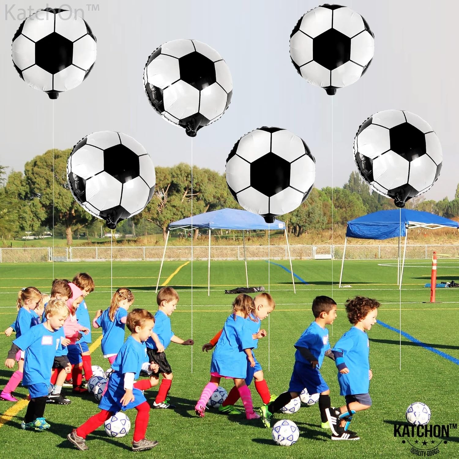 6 Pieces, 18 Inch Soccer Balloons - Soccer Party Decorations | Soccer Birthday Party Supplies | Soccer Birthday Balloons for Soccer Party Decorations | Soccer Ball Balloons for Gender Reveal Decor
