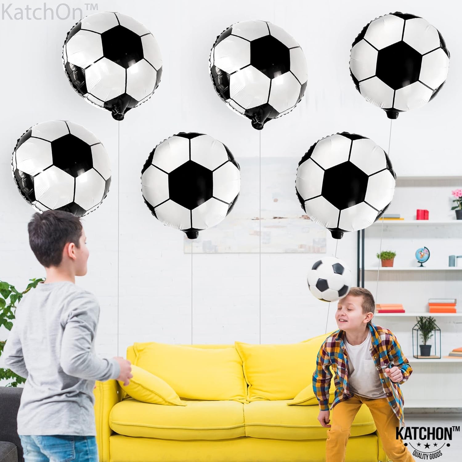 6 Pieces, 18 Inch Soccer Balloons - Soccer Party Decorations | Soccer Birthday Party Supplies | Soccer Birthday Balloons for Soccer Party Decorations | Soccer Ball Balloons for Gender Reveal Decor