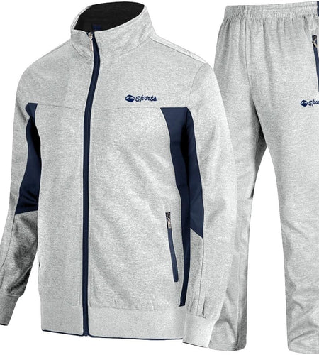 Men'S Tracksuit Athletic Sports Casual Full Zip Sweatsuit
