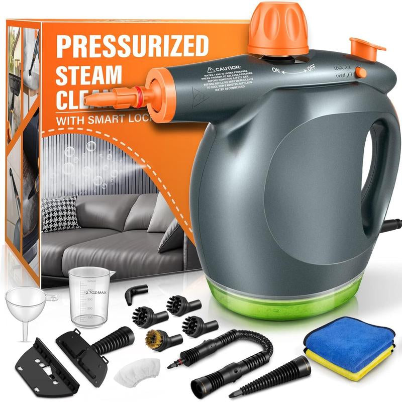 Pressurized Handheld Steam Cleaner & Rechargeable Spin Scrubber