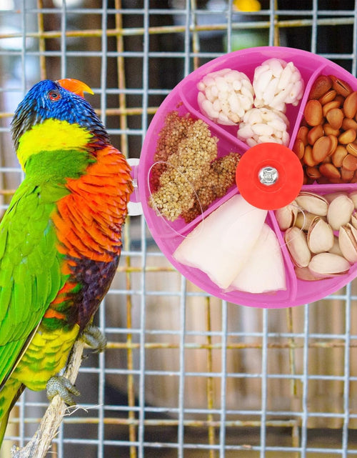 Load image into Gallery viewer, Bird Creative Foraging System Wheel Seed Food Ball Rotate Training Toy for Small and Medium Parrots Parakeet Cockatiel Conure
