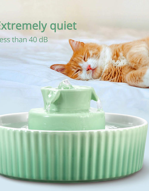 Load image into Gallery viewer, Cupcake Cat Water Fountain Porcelain, Cat Fountain for Dog and Cat (Green)
