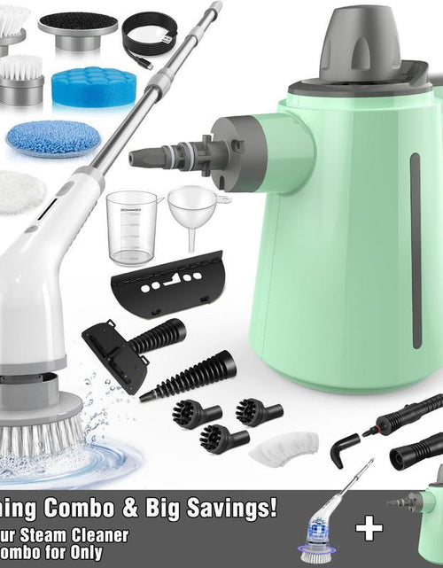 Load image into Gallery viewer, Pressurized Handheld Steam Cleaner &amp; Rechargeable Spin Scrubber

