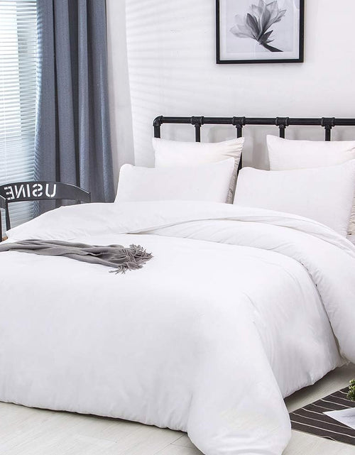 Load image into Gallery viewer, White Bedding Comforter Sets Queen White Plain Bed Comforter Set Solid White Bedding Comforter Queen Boys Girls Women Men Bed Comforter Cotton Comforter 3Pcs Comforter Sets Queen
