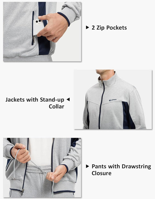 Load image into Gallery viewer, Men'S Tracksuit Athletic Sports Casual Full Zip Sweatsuit
