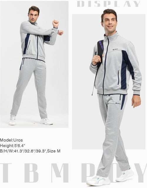 Load image into Gallery viewer, Men'S Tracksuit Athletic Sports Casual Full Zip Sweatsuit
