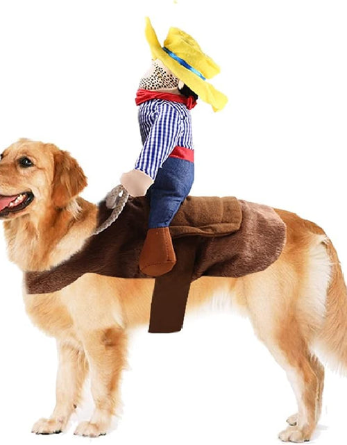 Load image into Gallery viewer, Halloween Cowboy Dog Cat Costume Clothes Novelty Funny Pets Party Cosplay Apparel Dog Riders Clothing
