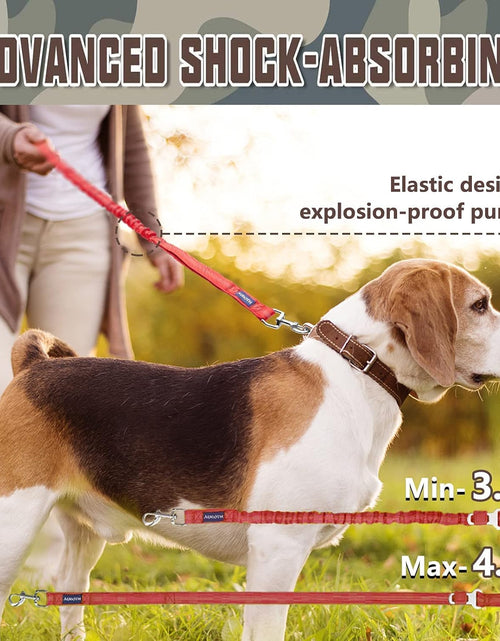 Load image into Gallery viewer, Heavy Duty Bungee Dog Leash for Medium Large Breed Dogs, No Pull for Shock Absorption with Car Seat Belt, 2 Padded Handles 4.5FT 6FT Training Dog Leash
