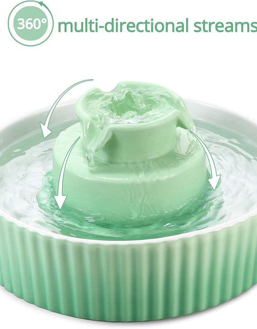 Load image into Gallery viewer, Cupcake Cat Water Fountain Porcelain, Cat Fountain for Dog and Cat (Green)
