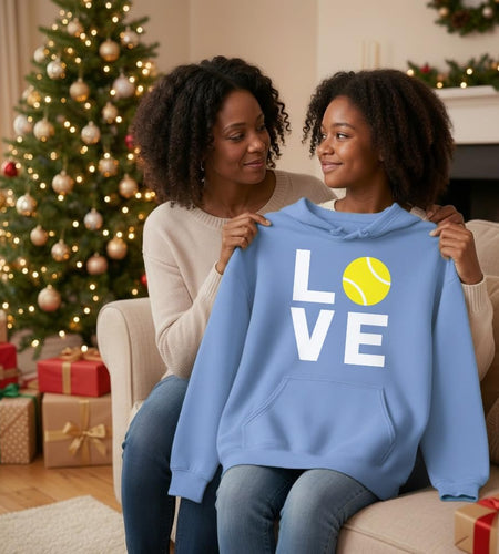 Love Tennis Sweatshirt Gift for Tennis Fan Tennis Player Cool Women Hoodie