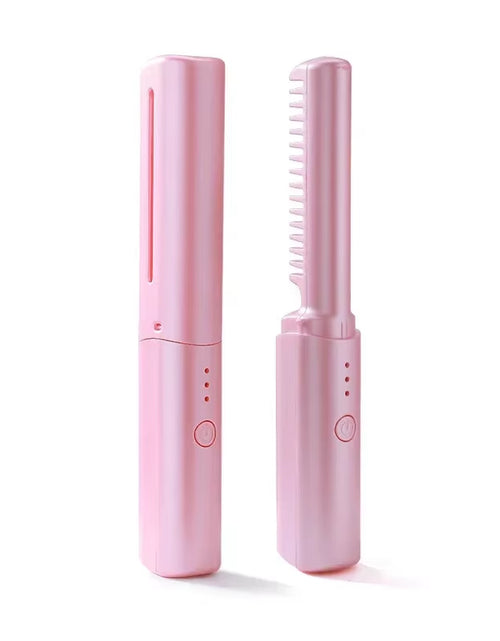 Load image into Gallery viewer, GlamWave Pro – Portable Wireless Heated Hair Straightener &amp; Curler Brush
