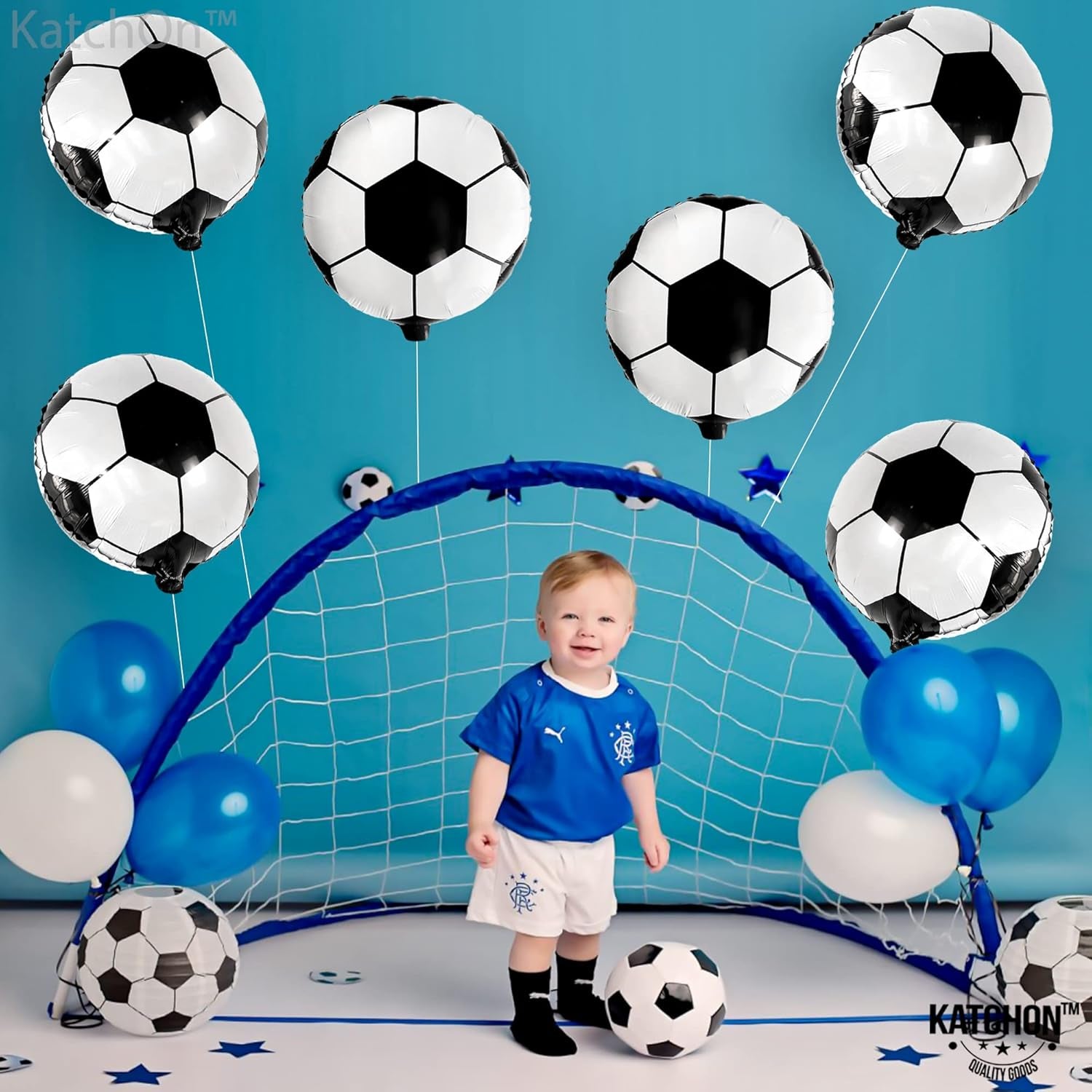 6 Pieces, 18 Inch Soccer Balloons - Soccer Party Decorations | Soccer Birthday Party Supplies | Soccer Birthday Balloons for Soccer Party Decorations | Soccer Ball Balloons for Gender Reveal Decor